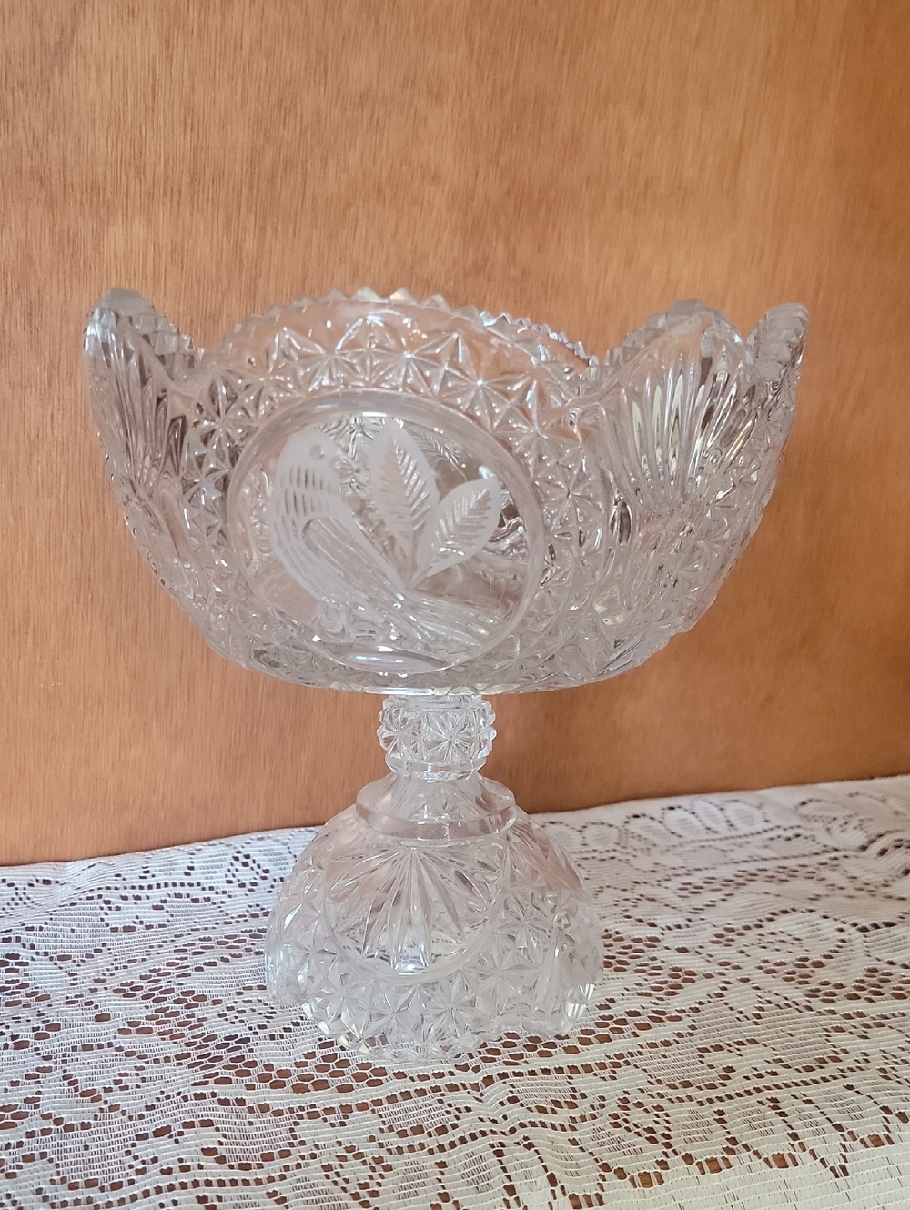 Vintage HOFBAUER The Byrdes Collection Compote Pedestal Bowl